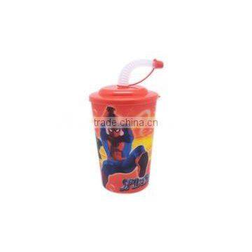 550ML Hotsale Customized LOGO Plastic 3D Lenticular Cup With Straw