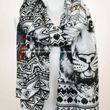 Fashion Animal Printing Polyester Pashmina Scarf Shawl Wraps Factory