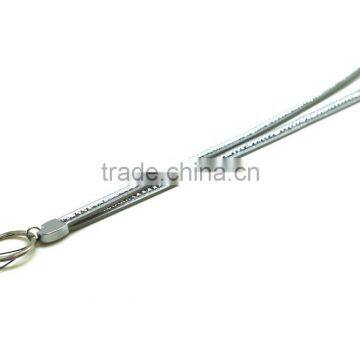 Silver Promotion Gift PU Leather Lanyard With Crystal Gem, Swivel Snap Hooks, Key Ring Accembly, Hot Sale Acrylic Gem Key Chain photo-4