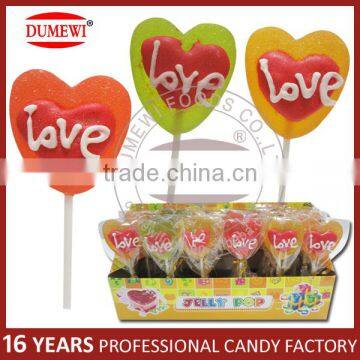 Heart Shaped "Love" Jelly Valentine Lollipops