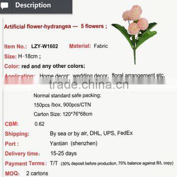 High Quality Artificial Flowers Tiny Hydrangea-5 Heads for Sales photo-2