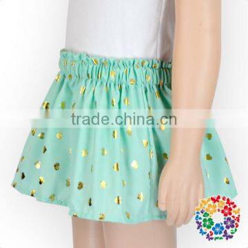 Gold Hearts Print Baby Girls Mini Skirt 0-6 Years Old 8 Sizes Fancy Short Skirts photo-3