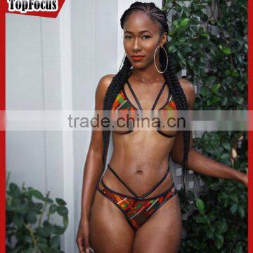 China Factory Triangle Top Brazilian Bottom Bikini Swimwear photo-2