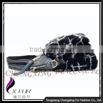 CX-H-44 Ladies Fashion Design Rex Rabbit Fur Handbag photo-2