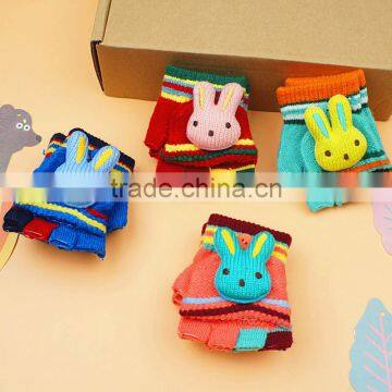 TC13016 Cute Animal Pattern Half Finger Knit Gloves for Baby, Cheap Winter Warm Baby Gloves Wholesale photo-6