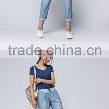 Ladies Top Design Woman Denim Trousers Denim Jean Fabric Denim Jeans Pent photo-2