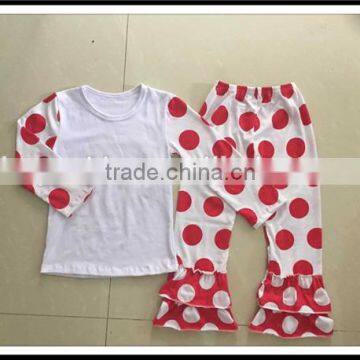 Fall Winter Ruffle Set Girl Clothing Set Persnickety Christmas Kids Unisex Stripes and Dots Sister and Brother Pajamas Sets photo-4