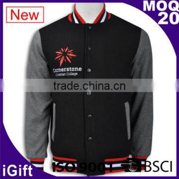 Custom Embroidery Fleece Baseball Jackets for Men