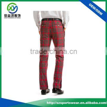 Popular Design High Quality Custom Red Squares Sublimation Printing Breathable Golf Pants for Men photo-2
