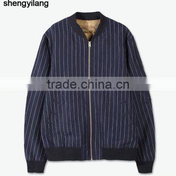 New Arrival Men Fashion Vertical Stripe Cotton Jacket Wholesale Baseball Jacket Guangzhou Clothing Manufacturer photo-5