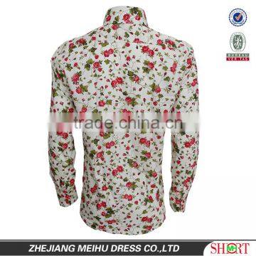 Men 3 Button Collar Dress Shirts Fancy Man Shirt Flowers photo-2