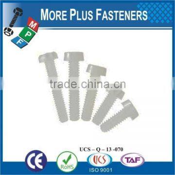 Made in Taiwan Black White Nylon Round Phillips Slotted Plastic Round Head Screw