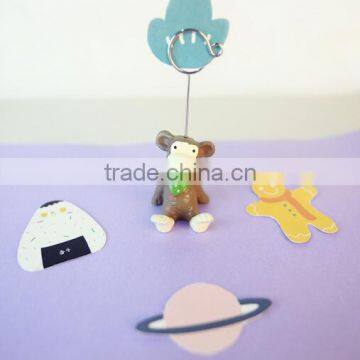 Novel Cute Cartoon Animal Shape Name Card Paper Clips Stand Resin Craft for Logo Custom photo-3