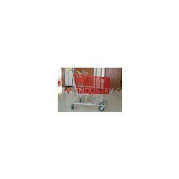 Red Plastic Supermarket Shopping Cart 180L 1085 * 595 * 1050mm