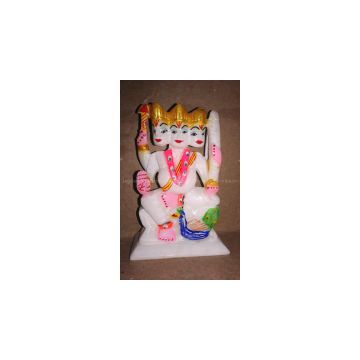 Kartik  Idol Flute Playing God Murti Marble Stone Painted Statue Art Gift