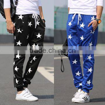 Men's Star Loose Harem Pants Drawstring Sport Trousers Sweatpants