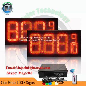 High Brightness 10inch Red Outdoor Waterproof Remote Control LED Gas Price Sign photo-2