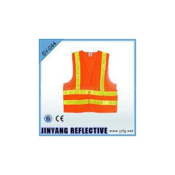 Orange Warning Safety Vest For Sanitation Workers