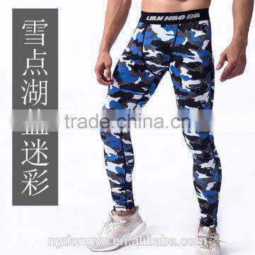 lake blue men 220g milk silk camo yoga jogging legging /jqi plus size camoflage athletic yoga pants capris trousers