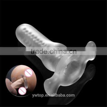 Transparent TPE Multi-functional Hollow Anal Plugs Dildo Shape 230g Butt Plug Anal Sex Toys