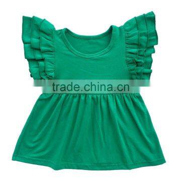 Christmas Green baby girls Ruffle Flutter Sleeve t Shirt Tops