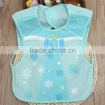 short sleeve soft plastic and cotton waterproof baby body bibs