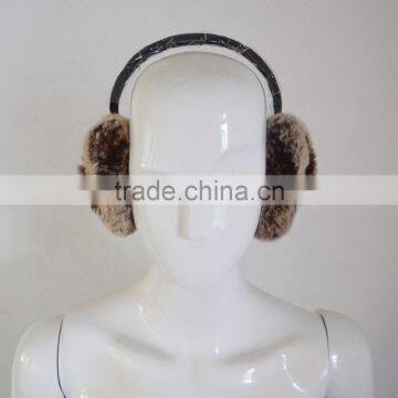 SJ774 Natural Color Genuine Rex Rabbit Fur Earmuff