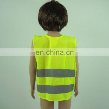 Security Roadway Safety Clothing High Quality EU Standard Logo Design Eco-friendly Breathable Fabric Hi-vi Kid Vests Fluo Yellow photo-3