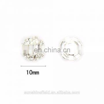 Alloy Rhinestone Button Clear Crystal for Accessories Silver Plating