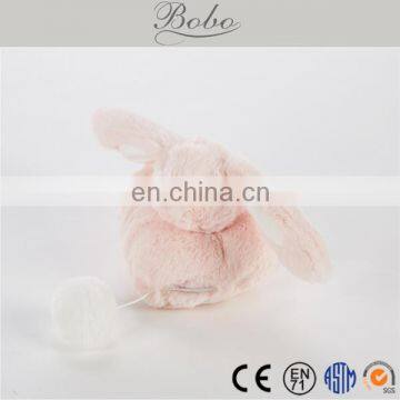 Custom baby bed hanging pink rabbit music toy