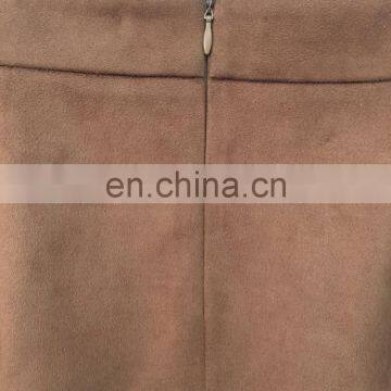 The New Spring and Summer 2017 Composite Faux Suede Zipper Skirts photo-3