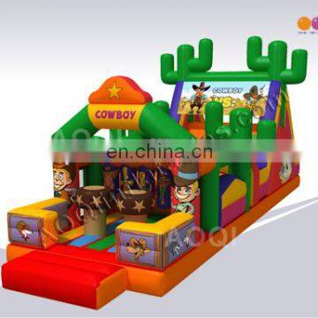 AOQI West cowboy inflatable obstacle course with free EN14960 certificate