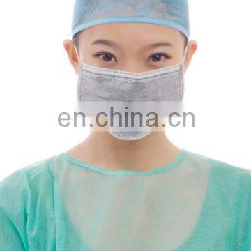 Disposale non woven earloop active carbon 4 ply face mask