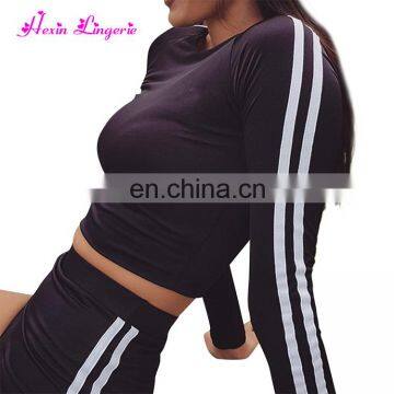 Newest Woman Side Ribbon Slimming Long Sleeve Sweat Yoga Sport Suit photo-2