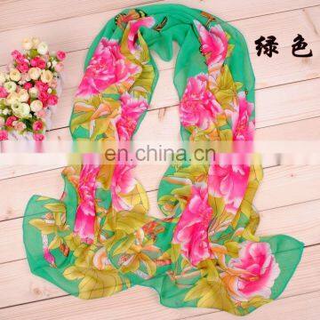 Wholesale New Design Fashion Printing Flora Chiffon Scarf