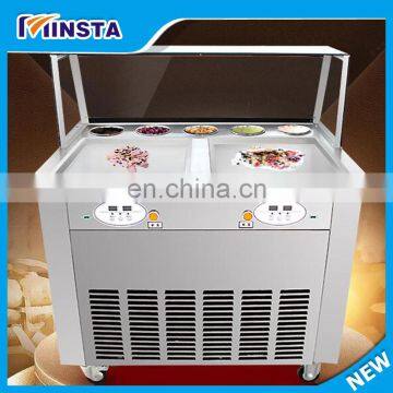 Thailand Double Pans Frying Ice Cream Roll Fried Ice Cream Roll Machine photo-4