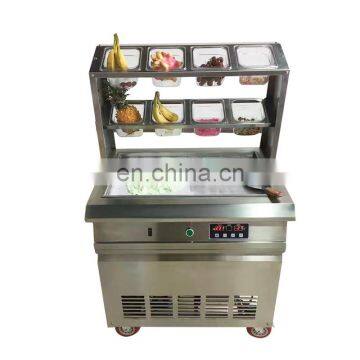 Fried Ice Cream Machine BIG Square Pan Ice Cream Roll Machine with Salad Fruits Workbench 8pcs Tanks