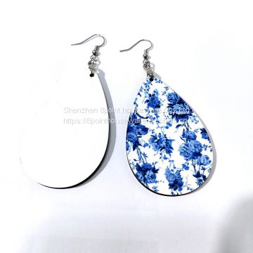 Sublimation MDF blank tear drop earring