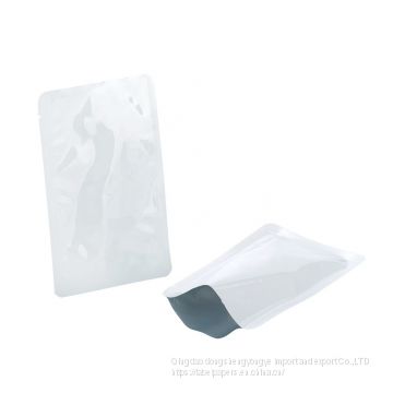 Eco Friendly Smell Proof Laminated Foil All White 3 Side Sealing Packaging Bags Heat Seal