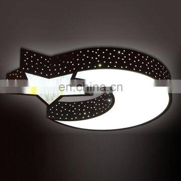 Creative Warm Room Living Room Bedroom Light Decorative Crystal Star Moon Led Ceiling Lamp for Children'S Room