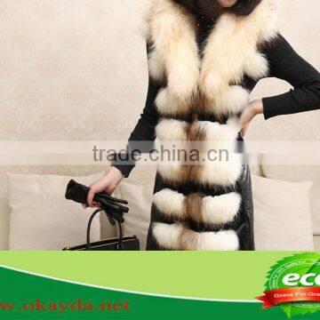 Cheap Luxurious Pretty Women Drifting Gold Raccoon Fur and Rabbit Skin Vest On Sale