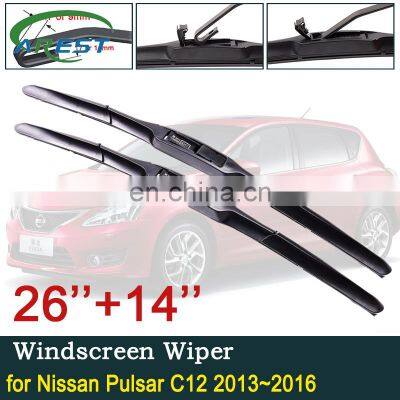 for Nissan Pulsar C12 2013~2016 Hook Europe Model Front Windscreen Windshield Wipers Car Wiper Blades Car Accessories Stickers