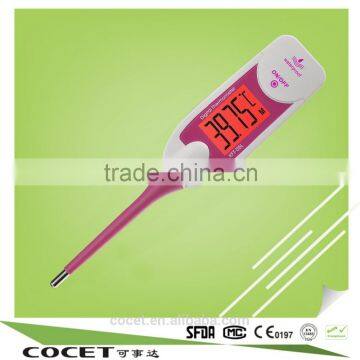 flexible red led calibrated digital thermometer with 3 colors backlight