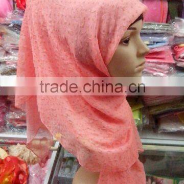 PR021 Popular handmade beading superb muslim scarf