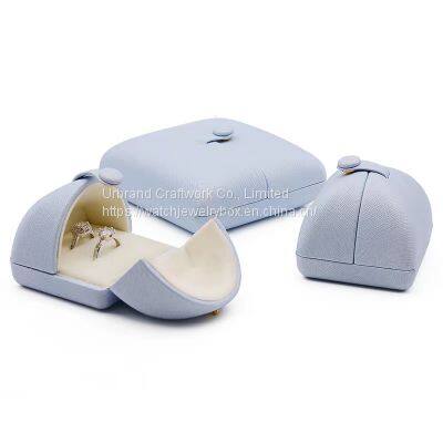 Creative Double Door Leather Box Pair Ring Box Necklace Earring Brooch Bracelet Long Chain Box photo-4