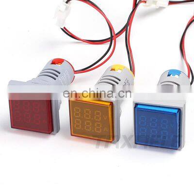 22mm AC60-500V 100A LED Dual Display Voltage Current Meter Gauge Volt Indicator Signal Lamp Voltmeter Ammeter Lights Tester