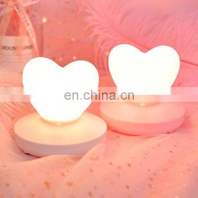 USB night light rechargeable  heart-shaped  creative gift silicone light  sleeping light