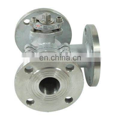 Wholesale Stainless Steel Manuel High Platform Flange Three Way Ball Valve