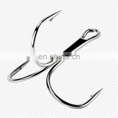 35647 High Carbon Steel Treble Fishing Hooks Black Round Bent Triple Hard Artificial Lure Spoon Fishhooks