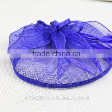 100% Sinamay Fabric Feather Fascinator Church Hat
